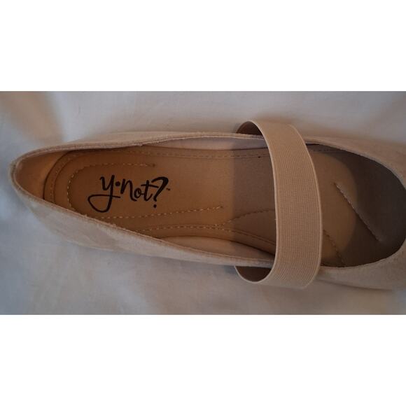 Y-NOT? Beige Suede Ballet Flats with Strap Wom
en's 8.5 NWOT - Picture 4 of 7